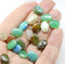 12x9mm Oval flat drop czech glass beads top drilled mix 20Pc