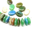 12x9mm Oval flat drop czech glass beads top drilled mix 20Pc