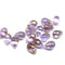 6x9mm Lilac teardrop glass beads with golden flakes - 20pc