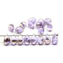 6x9mm Lilac teardrop glass beads with golden flakes - 20pc