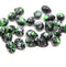 5x7mm Jet black teardrops pressed czech glass beads, 30pc