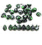 5x7mm Jet black teardrops pressed czech glass beads, 30pc