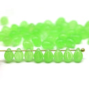 5x7mm Green glass drops, czech teardrop beads, 50pc