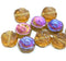 12mm Dark yellow Pansy flower beads Czech glass 10pc