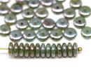 6mm Picasso czech glass rondelle spacer beads, 50pc