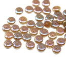 6mm Dark beige with luster czech glass rondelle spacer beads, 50pc