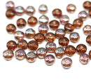 2x3mm Pink brown luster rondelle tiny czech glass spacers, 50Pc