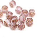 6mm Rose Pink Czech glass cathedral beads