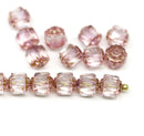 6mm Rose Pink Czech glass cathedral beads