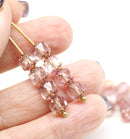 6mm Rose Pink Czech glass cathedral beads