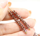 2x3mm Pink brown luster rondelle tiny czech glass spacers, 50Pc