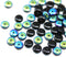 6mm Black czech glass rondelle spacer beads, AB coating, 50pc