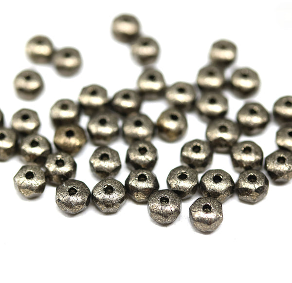 2x3mm Dark bronze finish rondelle tiny czech glass spacers, 50Pc