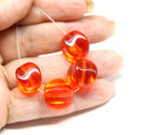 15mm Large oval cube Czech glass beads, 4pc