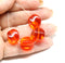 15mm Large orange oval cube Czech glass beads, 4pc