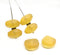 9x14mm Frosted yellow puffy rondels Czech glass beads - 6Pc