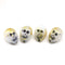 14mm White gold wash skull beads Czech glass beads, 4Pc