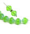 11x10mm Light green turbine beads, AB finish Czech glass fire polished 8pc