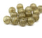 8mm Heavy gold wash on brown round czech glass druk beads, 15Pc