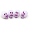 14mm White pink wash skull beads Czech glass beads, 4Pc