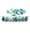 6x9mm Mint green czech glass teardrop beads, dark speckles - 20pc