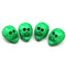 14mm Green skull beads Czech glass beads, 4Pc