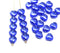6mm French blue heart shaped Czech glass beads with luster - 30pc