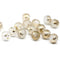 8mm Frosted clear round czech glass druk pressed beads, gold flakes, 15Pc