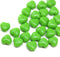 6mm Green opaque heart shaped Czech glass beads - 30pc