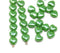 6mm Green opaque heart shaped Czech glass beads with luster - 30pc