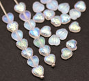 6mm Rustic seaglass finish frosted clear Czech glass beads - 30pc