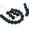 6mm Black round melon shape czech glass beads 50Pc