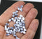4x6mm Black and white teardrop Czech glass beads, 50Pc