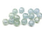 8mm Frosted light blue round czech glass druk pressed beads, silver wash, 15Pc