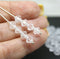 6mm Clear fancy small bicone Czech glass spacer beads, 50pc