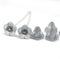 11x13mm Frosted gray trumpet flower Czech glass beads silver inlays, 6Pc