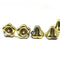 11x13mm Gold coated trumpet flower Czech glass beads, 6Pc