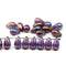 6x9mm Dark purple czech glass teardrop beads luster - 20pc