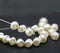 7mm Pearl coating off white cube czech glass beads star ornament, 20pc