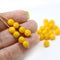 6mm Yellow round melon shape czech glass beads - 30Pc