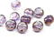 8mm Light purple czech glass fire polished round cut beads - 10Pc