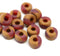9mm Red brown matte czech glass pony beads, 3mm hole - 15pc