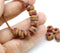 9mm Red brown matte czech glass pony beads, 3mm hole - 15pc