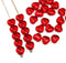 6mm Transparent red heart czech glass beads - 30pc