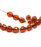 8x6mm Dark orange cathedral fire polished czech glass beads - 15Pc