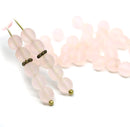 6mm Frosted pink round druk czech glass beads, 40Pc
