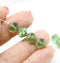 8mm Green picasso rose bud flower round fire polished beads 10pc