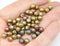 5mm Metallic rose bud Czech glass beads mix, 50pc