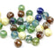 6mm Round druk czech glass beads mix, 30Pc