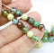 6mm Round druk czech glass beads mix, 30Pc